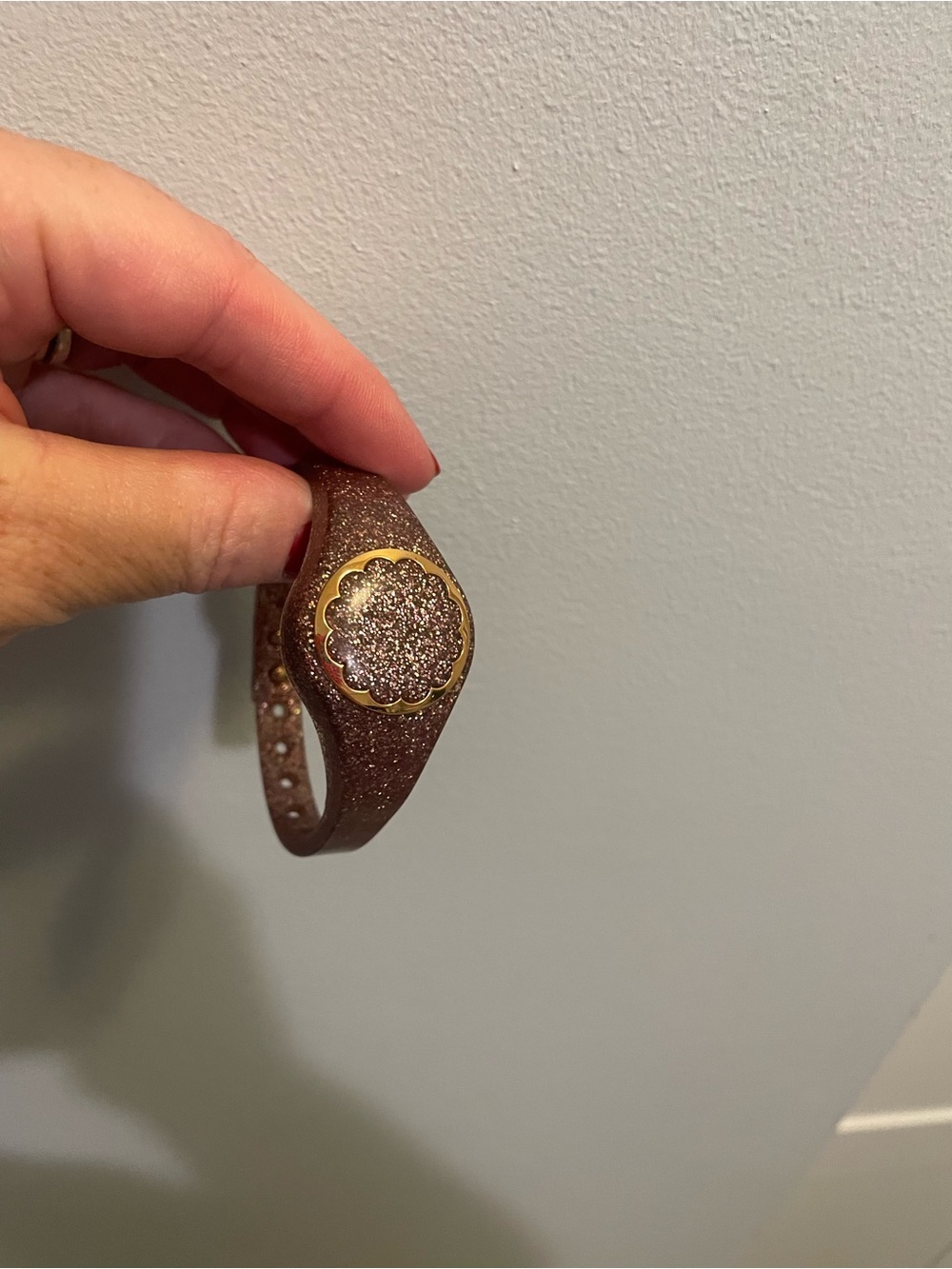 kate spade Glitter Brown Floral Medallion Bracelet